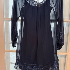 Sheer Blue Dress with Blue Sequin Accents